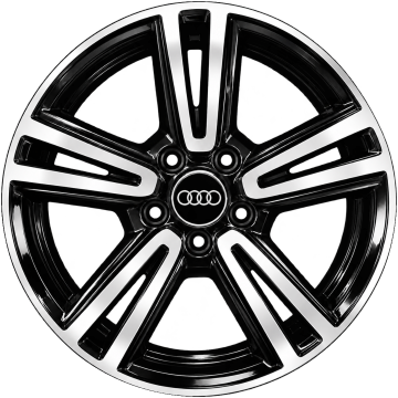 Roda Audi bicolor preta com face diamantada